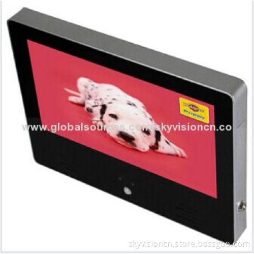 Digital photo frame with motion sensor, video button